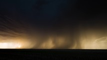 Spectacular Bolts of Lightning Strike from A Scary Storm Base with Beautiful Sky