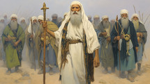 Ancient Jew leading men in ancient times.