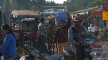Bustling Street Market Asian Authentic Burmese People Myanmar 4K 60fps