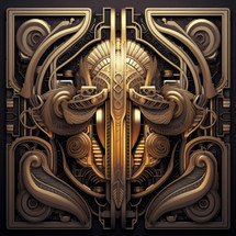 3D Angelic Steampunk Art Emblem