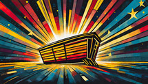 Colorful Sunbeam Noah's Ark Illustration