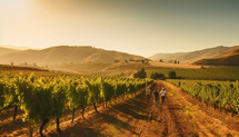 Wineyard landscape during harvest season