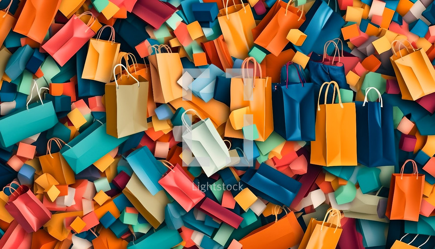 Creative composition of shopping bags