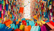 Colorful composition of shopping bags 