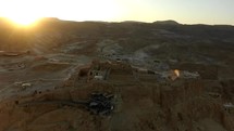 Masada Ruins Aerial Drone Sunset Israel History Herod Palace Roman Empire