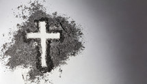 Cross in Ash with Space for Copy