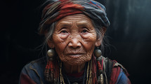 Portrait of an old woman in the village of Mae Salong in the north of Thailand, unreached, animist poor