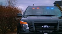 Police Car Lights Officer Responds To Crime Scene Speeding Ticket Law Enforcement 4K