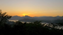 Luang Probang Laos Countryside Rugged Mountians Beautyful Sunset Asian Tropical Tropics