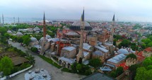 Aerial Hagia Sophia Blue Mosque Istanbul Turkey Middle East 