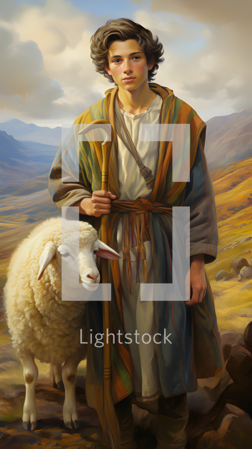 A young joseph as a shepherd 