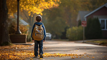 Young male student with backpack