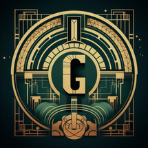 3D Letter G for Genesis and Galatians in Deco Steampunk Style Emblem