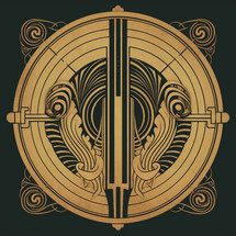 Ancient Emblem or Crest in Deco Style Art