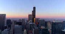 Aerial Chicago Illinois Skyline Willis Tower At Sunrise Helicopter Tour