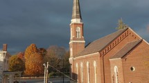 Aerial Church New England Poltney Vt Vermont Dynamic Dramatic Lighting Drone America Religion Landscape East Coast