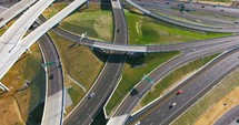 4K Aerial City Trafic Intersection Freeway Urban Roads Louisville Kentucky