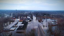 Hurricane Flooding Devastation Homes Destroyed Under Water Natural Disaster Cinematic Drone