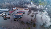 Buildings Under Water Flooding Devastation Natural Disasters Earth Destruction Cinematic Drone