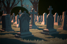 illustration of Spooky graveyard