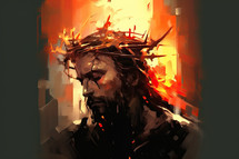Jesus with a crown of thorns