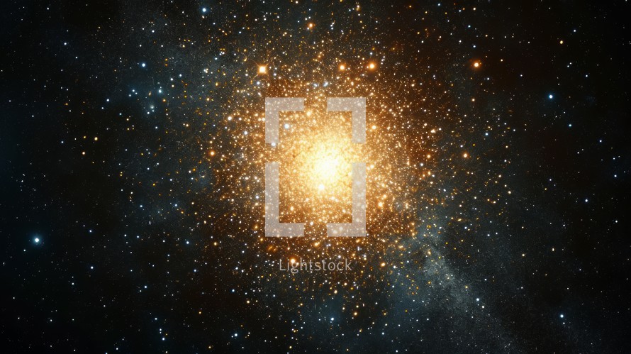 Realistic portrayal of the Hercules Globular Cluster, showcasing its densely packed stars and globular cluster structure Generative AI