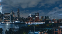 Lower Manhattan at Night from Brooklyn Heights Promenade