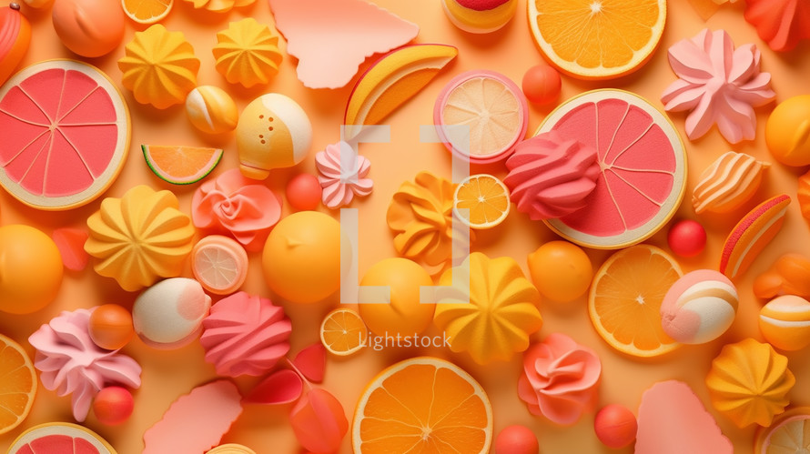 Tropical fruit background 