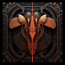3D Angelic Steampunk Art Emblem