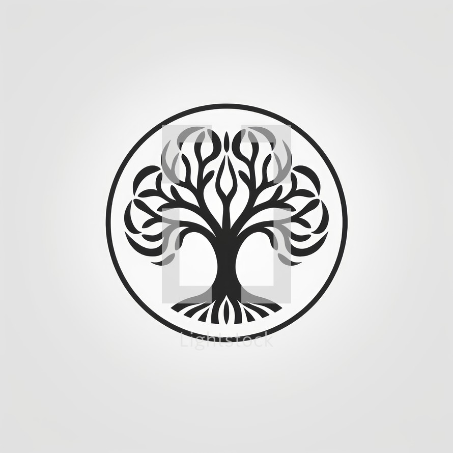 Generative AI Flat tree logo
