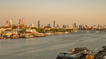 Bangkok, Thailand skyline and Chao Phraya River 