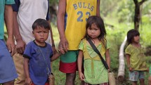 Sad Asian Family Poverty Boy And Girl Living In Small Village In The Mountains Poor Ethnic Philippines
