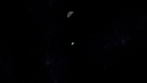 Real distance between Earth and moon in the space
