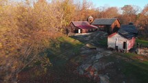Drone Flythrough Aerial Cinematic Showreel Barn Close Proximity Cutaway USA Farm 