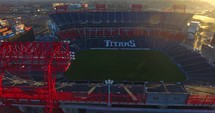 4K Nissan Stadium Tennessee Titans Football Game Sunrise Jib Shot Rising
