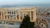 Drone Revolves Around The Acropolis Of Athens, Aerial Shot