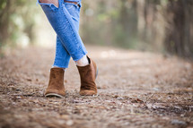 boots standing on a path 