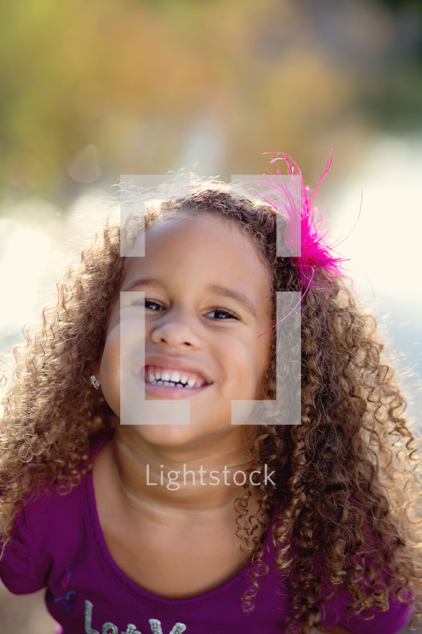 smiling face of a young girl 