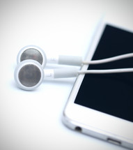 earbuds and iPod 