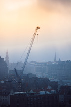 construction crane in a European city 