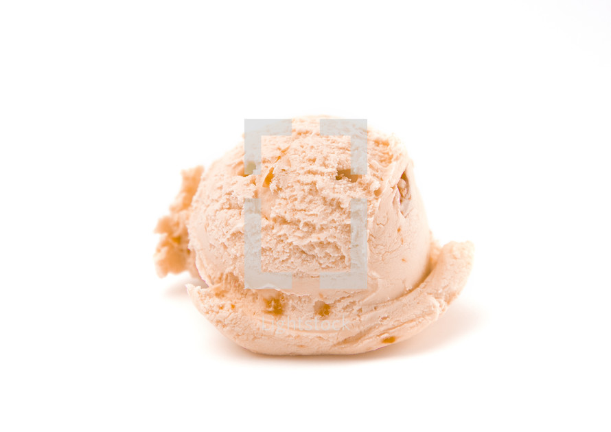 scoop of butterscotch ice cream 