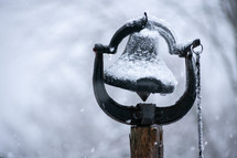 bell in snow 