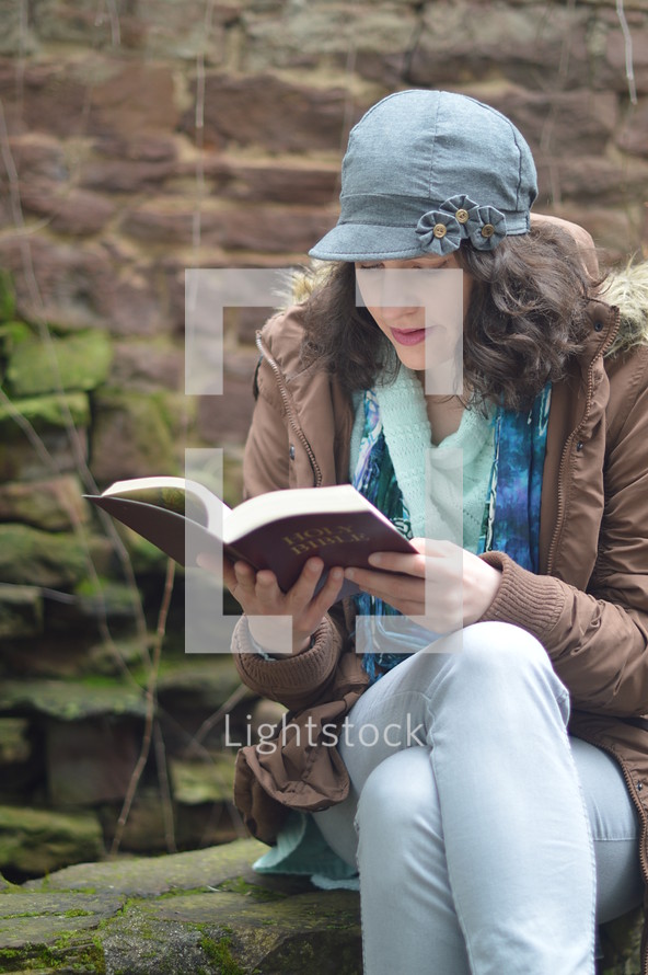 woman reading the bible while sitting outside.
woman, read, reading, bible, scripture, word, holy book, book, study, studying, god's word, daily, bible study, open, everyday, focus, learn, learning, quiet time, time, quiet, hear, hearing, listen, listening, attentive, interested, intense, considerate, thoughtful, thought, observant, close, learn, learning, female, outdoor, joy, happy, delight, rejoice