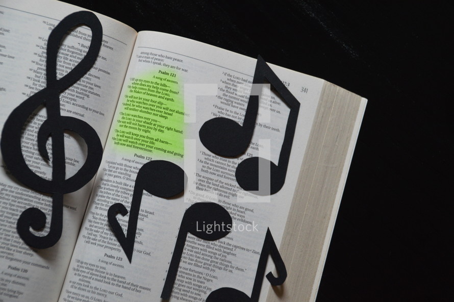 Psalm 121: a song in the bible with notes and clef
