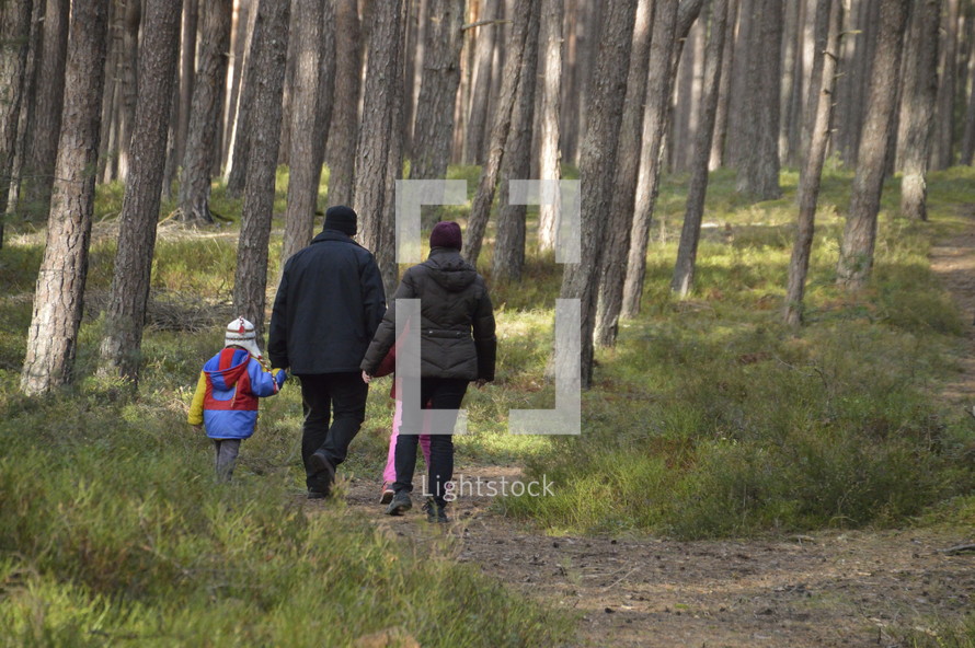 family outing in the woods