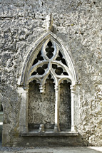 stone detail on an old cathedral window 