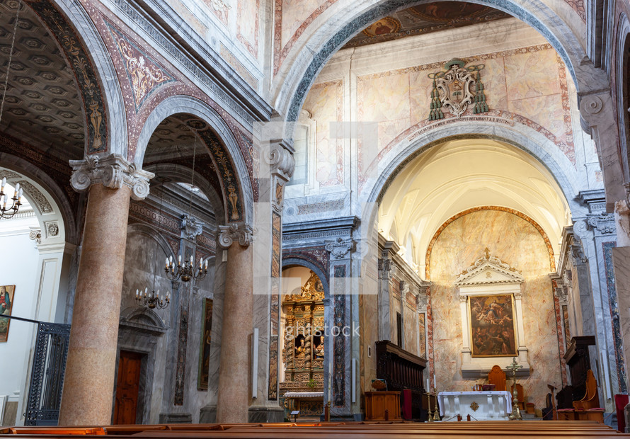  Interior of Ostuni Cathedral, a Roman Catholic cathedral in Ostuni, province of Brindisi, South Italy.