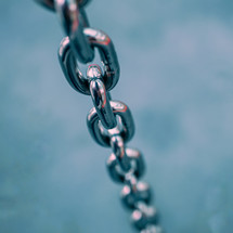 metallic chain and blue background