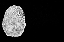 A white thumbprint 