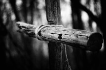 wood cross in a forest 